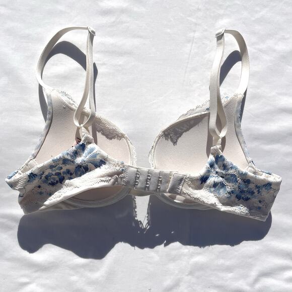 Victoria’s Secret Body By Victoria Perfect Shape Push Up Bra 32A Blue Lace - Picture 2 of 4